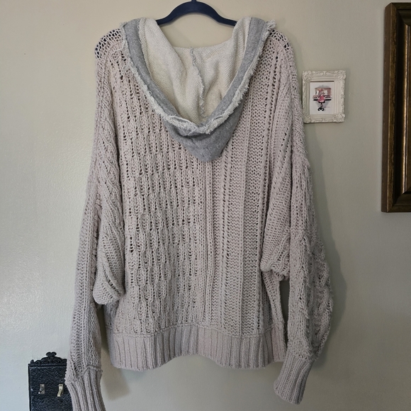 Free People Elan Tierra Cable Knit Hoodie Sweater - Picture 6 of 8